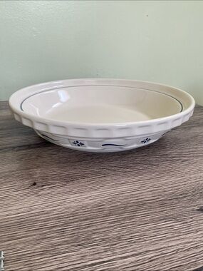 Longaberger Pottery Woven Traditions Heritage Blue 10 inch Pie Plate